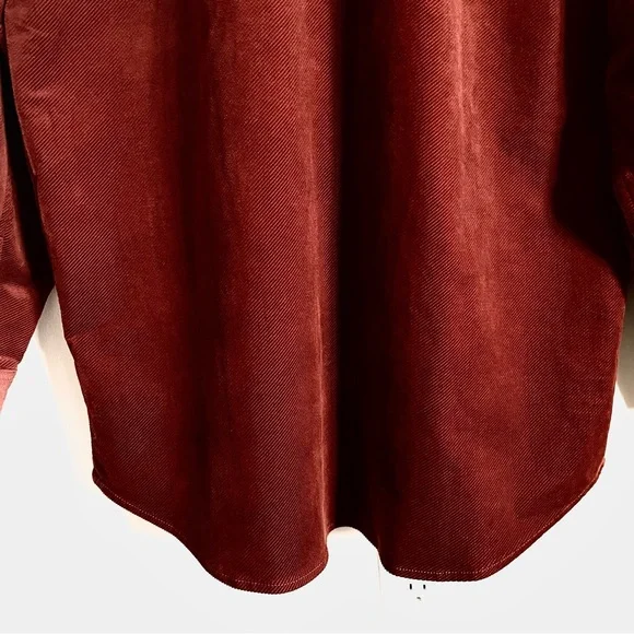 Madewell Corduroy Twill Oversized Shirt Jacket In Orange Size M NWT - Picture 15 of 15